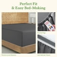 thumbnail image 4 of 100% Organic Cotton California King Fitted Sheet, Percale Weave Lightweight, Snug-Fit, Crisp, Cal King Fitted Sheet, All Around Elastic, Deep Pocket (Grey), 4 of 8