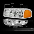 thumbnail image 2 of DNA Motoring For 01-06 GMC Sierra Yukon Denali Headlight Bumper Parking Lamps Pair Set Chrome/Amber, 2 of 6
