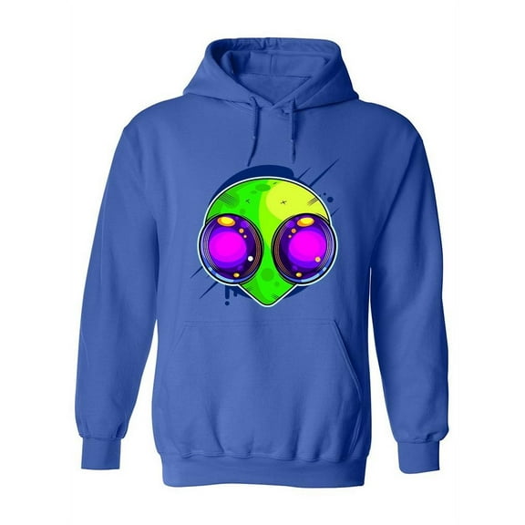 Big Eyed Alien Graphic Hoodie Women -Image by Shutterstock, Female XX-Large