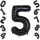 thumbnail image 1 of 40 Inch Large Black Balloons 5,Foil Helium Digital Balloons for Birthday, 1 of 5