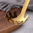 thumbnail image 4 of Stainless Steel Pasta Scoop: Spaghetti Fork and Noodle Ladle - Metal Pasta Tongs for Kitchen (Gold), 4 of 5