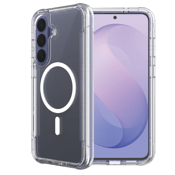 onn Rugged Phone Case for Samsung Galaxy S26 FE / S25 FE, MagSafe Compatible - Clear