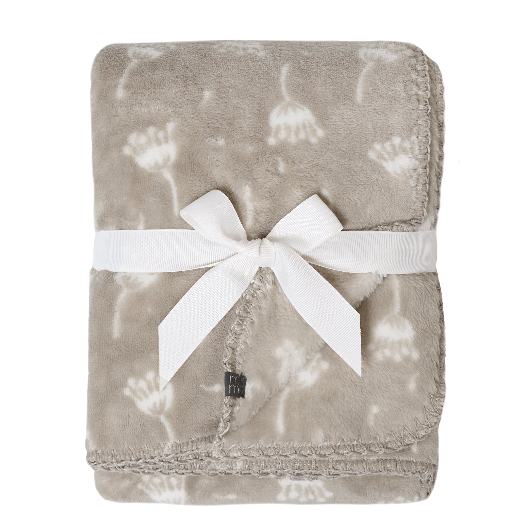 Modern Moments by Gerber Baby & Toddler Girl Reversible Plush Blanket, Taupe