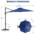 thumbnail image 2 of 10FT Offset Cantilever Patio Umbrella with Solar-Powered LED Lights - 360° Rotation & Easy Tilt - Waterproof Polyester Shade - Cross Base Included - Outdoor Sun Shade, 2 of 12