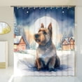 thumbnail image 3 of Hello Winter Scottish Terrier Welcome Snowy Night Watercolor Vintage Shower Curtain Scottie Dog Lover Gifts Waterproof Bathroom Bathtub Curtain - 01011, 3 of 5
