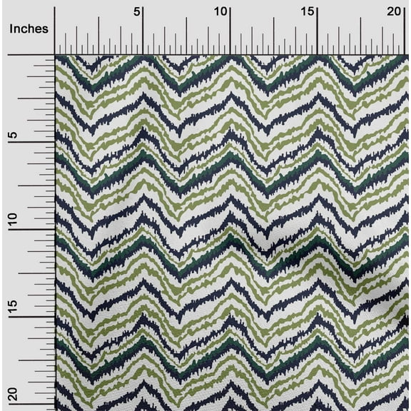 oneOone Organic Cotton Poplin Twill Fabric Chevron Flame Stitch Decor Fabric Printed BTY 42 Inch Wide