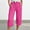 Hot Pink#501, variant on Bovemsi 2025 Women's High Waist Bubble Textured Linen 3/4 Cropped Trousers - Lightweight Summer Pants with Pockets, Beige, L