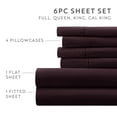 thumbnail image 2 of Full, Purple Solid Microfiber 6 Piece Bed Sheet Set, by Noble Linens, 2 of 11