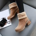 thumbnail image 3 of Botas de invierno para mujer, botas cortas de nieve aterciopeladas, cálidas, sin cordones, con tacón grueso y tobillo corto, 3 of 3