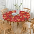 thumbnail image 3 of Red Christmas Gingerbread Man Pattern Round Fitted Tablecloth with Elastic Edge,Dining Table Cover Waterproof,Outdoor Round Tablecloth for Camping,Dining,Indoor and Outdoor, 3 of 7