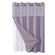 thumbnail image 2 of Cortina de ducha, cortinas opacas con diseño de estrella, lisa, doble anilla grande, reversible, para baños, de poliéster resistente., 2 of 5