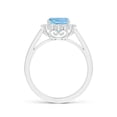 thumbnail image 2 of Angara Natural 1.4 Ct. Aquamarine with Diamond Halo Ring in 14K White Gold for Women (Ring Size: 9.5), 2 of 8