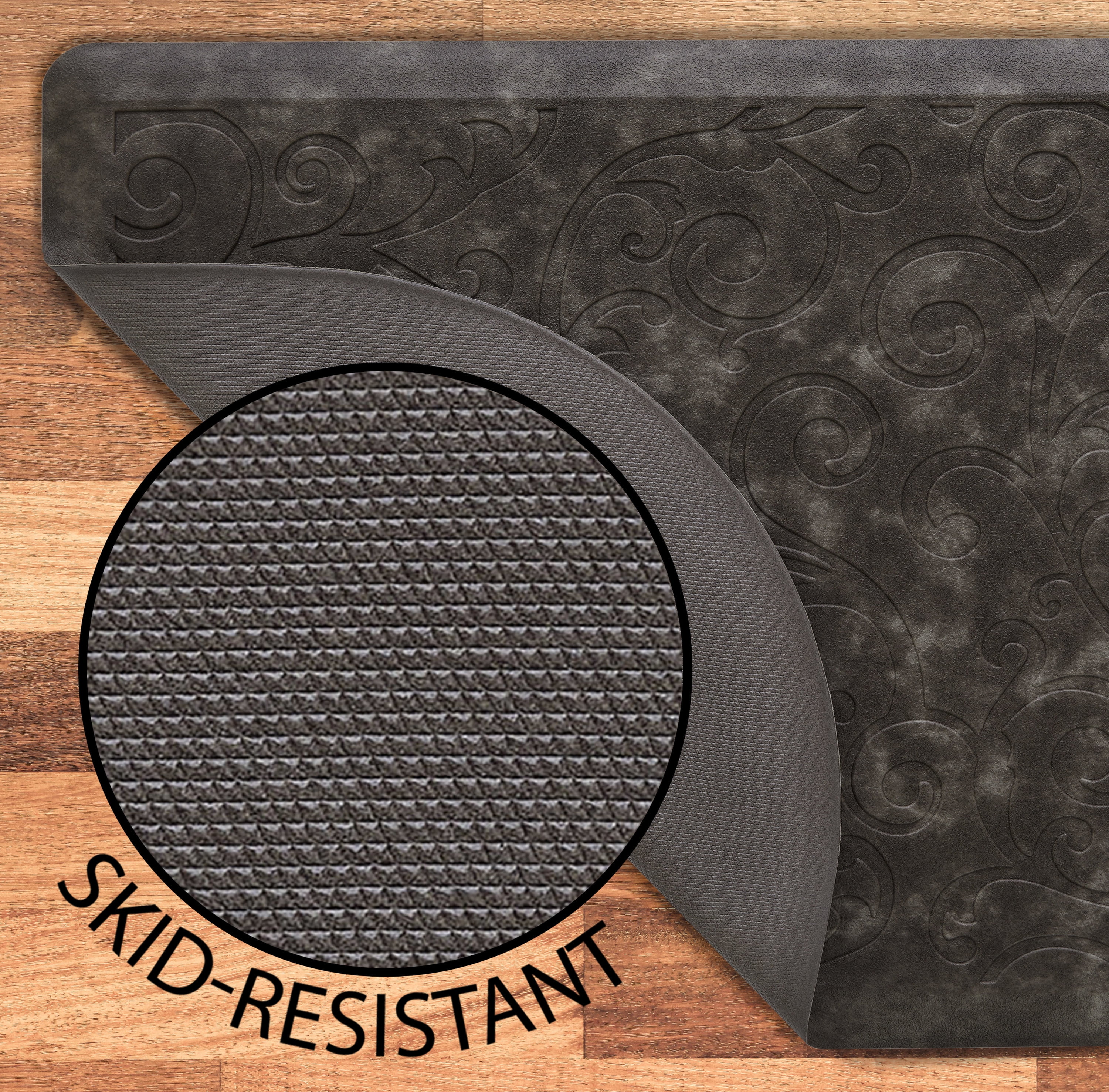 Chef Gear Clarance Wellness Kitchen Mat, Dark Gray, 17.5x32
