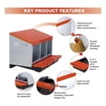 thumbnail image 4 of EastVita 3 Holes Galvanized Steel Chicken Nesting Box-Automatic Roll Out Egg Collection Removable Tray-Weatherproof Wall Mount Laying Box with Perch for Hens-Easy Clean Assemble for Coop-Orange, 4 of 7
