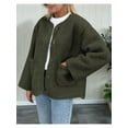 thumbnail image 4 of Women'S Winter Coats Long Sleeve Button Up Fuzzy Fleece Jackets Outerwear Fall Fashion Clothes Army Green S, 4 of 9