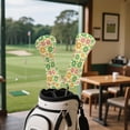 thumbnail image 4 of Yuyamidu Colorful Hippie Flowers Golf Head Covers Floral Golf Club Head Cover for Driver Fairway Hybrid Women, Waterproof PU Leather Golf Accessory, 4 of 7