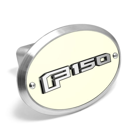 iPick Image for Ford F-150 2015 up 3D Logo Night Glow Luminescent Oval Billet Aluminum 2 inch Tow Hitch Cover, Official Licensed