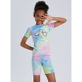thumbnail image 3 of Beezizac Girls 100% Cotton Pajama Set Tie-Dye Ice-Cream Cupcake Shorts Jammies PJ Size 6, 3 of 7