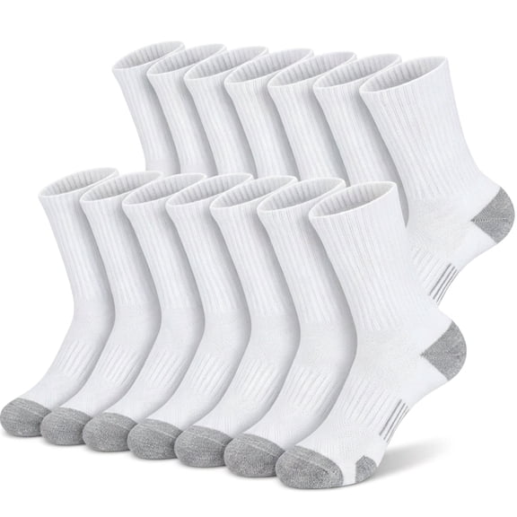 10 Pairs Men Cushioned Athletic Crew Socks Breathable Performance Running Sports Socks One Size