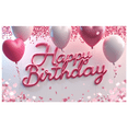 thumbnail image 2 of Pink Balloons Birthday Banner Decorative Background Polyester Material for Birthday Party Celebration Indoor Decoration, 2 of 8