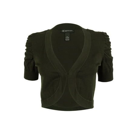 INC International Concepts Women's Ruched Ribbed Bolero (PS, Burnt Bark)