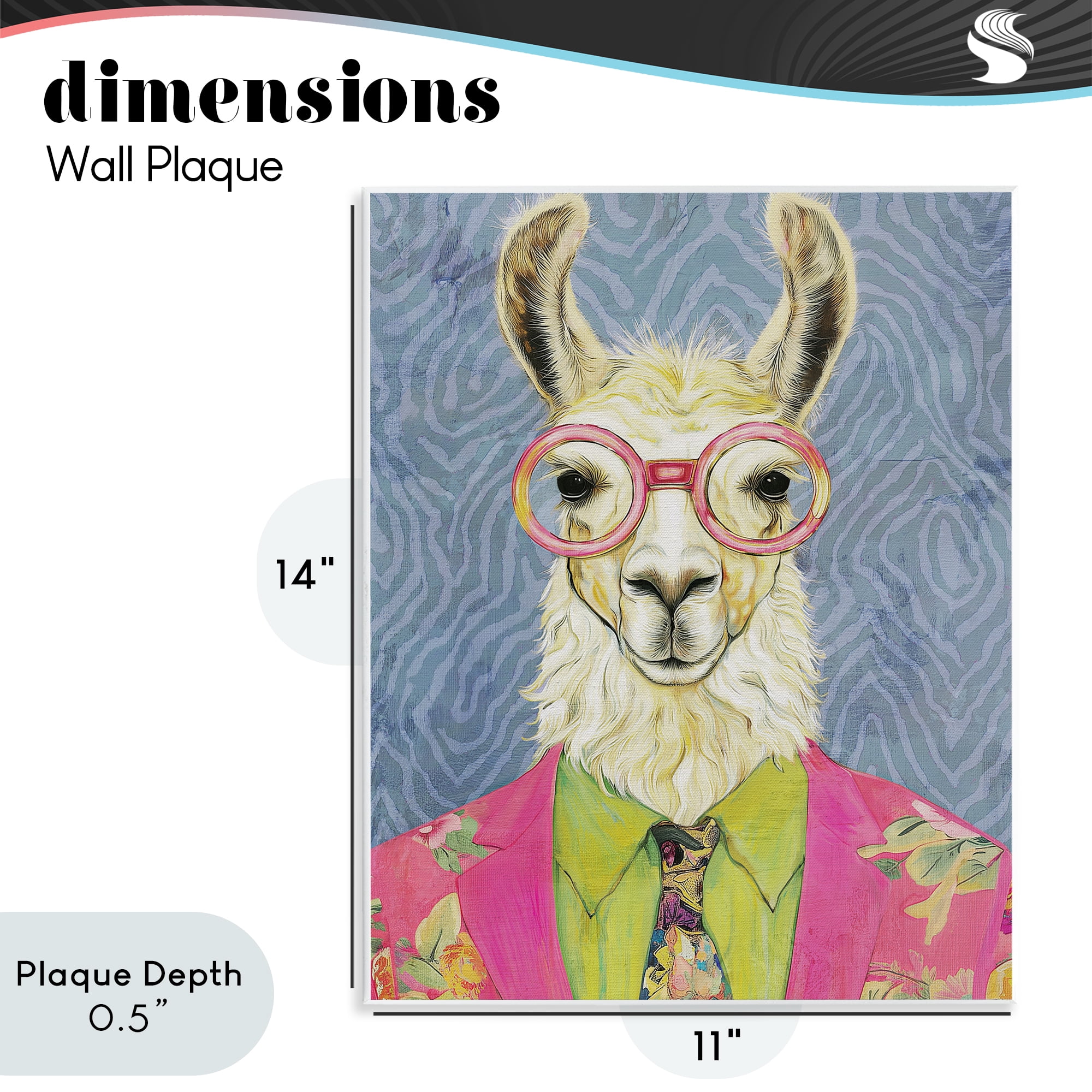 Stupell Industries Bright Gaze Llama Wall Plaque Art, design by Svetlana Aleynikova