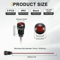 thumbnail image 2 of Uxcell 5Pcs 12mm Indicator Light,110V-220V AC/DC LED Plastic Shell Signal Lamp Waterproof IP67,Red, 2 of 6