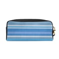 thumbnail image 2 of YFYANG Leather Portable Travel Small Makeup Bag, Multifunctional Storage Bag, Blue Woven Stripes Pattern Cosmetic Bag, 2 of 4