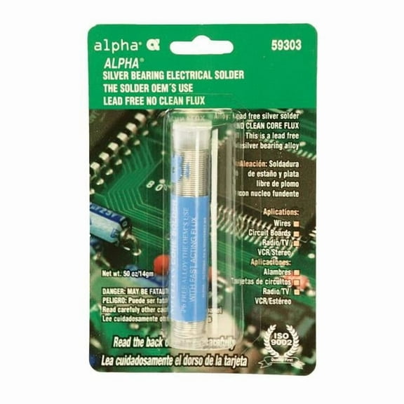 Alpha Lead-Free Flux Core Solder Silver Bearing 1 pc