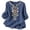 Blue, variant on Women's Embroidered Gauze Tunic Blouse 3/4 Sleeve Loose Fit Mint Green M