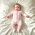 thumbnail image 4 of enyan Newborn Boy Girl Outfits Baby Footies Button Up Sleeper Pjs Breathable Warmth Jumpsuit Baby Boy Girl Clothes（Watermelon Red,6-9 Months）, 4 of 4