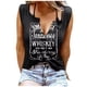thumbnail image 1 of ICHUANYI Clearance Women's Sleeveless V-Neck Fashion Comfortable Casual Printed Vest Tops Blouse(Black, L) ICHUANYI WER2023080800280, 1 of 6