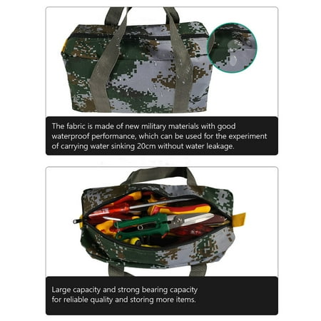 

PENGGONG 16-Inch Tool Bag Wear-resistant Storage Bag for Maintenance Tool Large Capacity Camouflage Canvas Bag