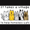 thumbnail image 3 of CafePress - Takes A Village, Feral Cats T Shirt - Women's Traditional Fit Dark T-Shirt, 3 of 4