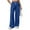 Blue, variant on Samickarr Athletic Pants for Women Drawstring High Elastic Waist with Pocket Pants Straight Loose Wide Leg Trousers