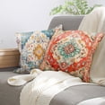 thumbnail image 6 of Pack of 2 Pillow Covers 16x16 Inch, Vintage Turkish Carpet Boho Decorative Throw Pillow Covers for Home Decor Living Room Bed Couch, Orange Pillowcase Set of 2, 6 of 6