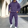 thumbnail image 2 of COMVALUE Mens Cargo Tracksuit 2 Piece Hooded Outfit Loose Fit Hoodie and Jogger Pants with Multi Side Pockets for Casual Daily Wear, 2 of 8