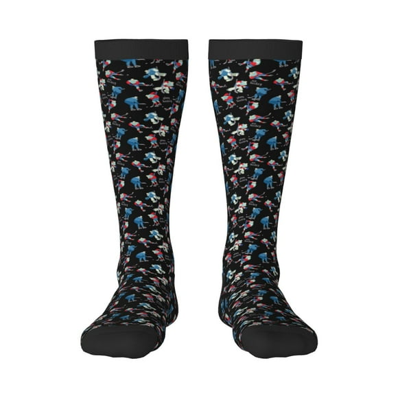Gaeub Play Hockey Print Design Socks Stretchy High Tube Socks for Men Women Teens , Softball Soccer Socks for Hiking, Sport