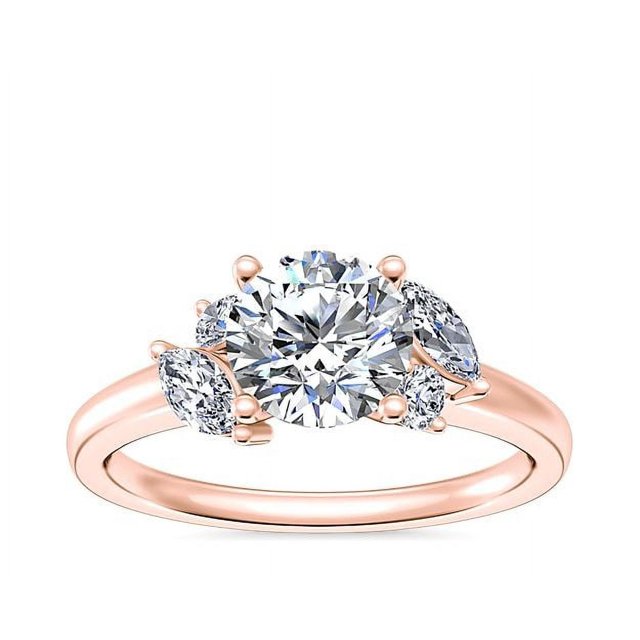 0.75 Carat Excellent Round Cut Real Diamond New Design Solitaire Ring for Wedding Solid 18K Rose Gold Size 11