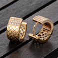 thumbnail image 3 of 1Pair Women Earrings Simple Diamond Zircon Ear Studs Rings Jewelry Gift Decor (Gold), 3 of 7