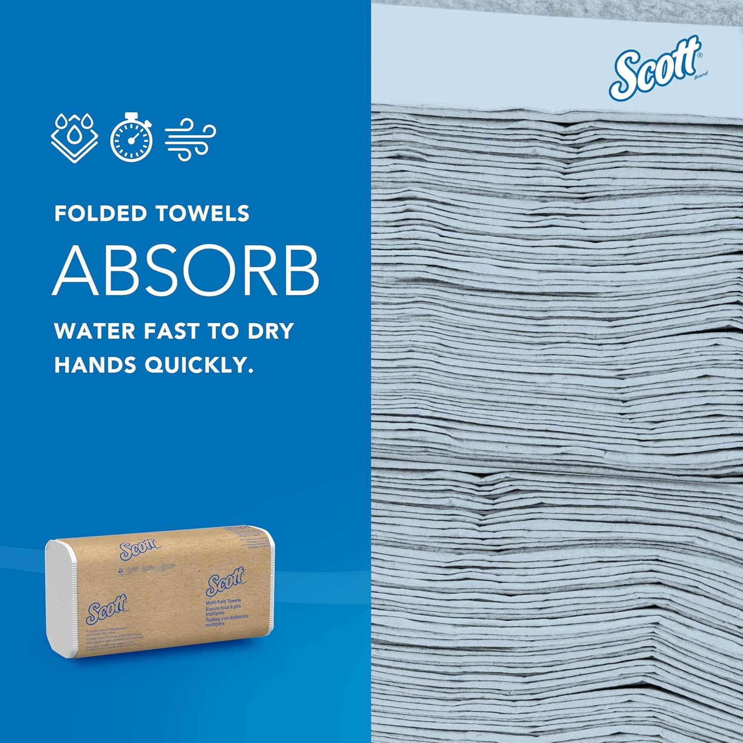 Universal Multifold Paper Towels, Bulk (58091), Absorbency Pockets, White, 9.2"x9.4" Towel, Compressed, Compact Case (250 Sheets/Pack, 12 Packs/Case, 3,000 Sheet Total)
