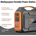 thumbnail image 6 of Portable Solar Generator, 300W Power Station with 60W Foldable Solar Panel, 280Wh Lithium Battery, Pure Sine Wave AC Outlet, for Home, RV, Camping, and Outdoor Adventures, 6 of 8