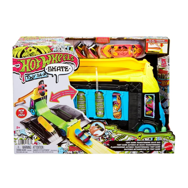 ホットウィール TONY HAWK TRANSFORMING SKATE BUS Hot Wheels Skate Tony Hawk Transforming Skate Bus with 1 Exclusive