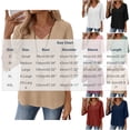 thumbnail image 3 of thefmos Women's V Neck Embroidered Blouse 3/4 Sleeve Loose Fit Solid Color Casual Pullover Fashion Spring Fall Outfit, Khaki 2XL, 3 of 9