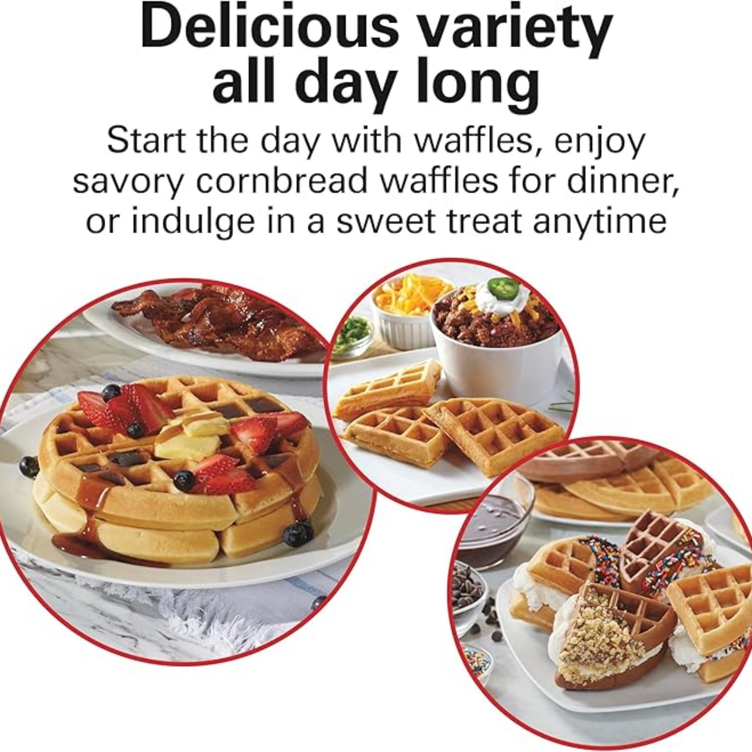 Belgian Waffle Maker with PFAS-Free Non-Stick Ceramic-Coated Plates, Browning Control, Indicator Lights, Stainless Steel