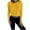 Yellow, variant on DeHolifer Sweaters for Women Crewneck Long Sleeve Solid Color Ribbed Knit Sweaters Loose Casual Blouse Tops Beige M