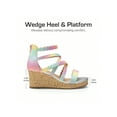 thumbnail image 5 of Girls Wedge Sandals Open Toe Platform Espadrille Flower Little Big Kids, 5 of 12