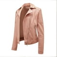 thumbnail image 2 of Leather Jackets for Women Zpanxa Women Faux Leather Moto Biker Short Coat Jacket, Plus Size Short Lightweight Motorcycle Biker Jacket, Fitted Slim Jackets Coat Pink L, 2 of 3