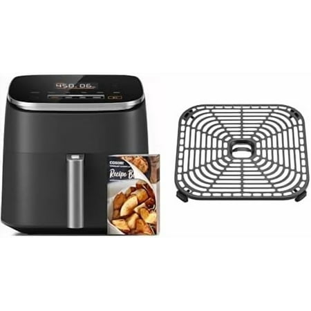 9-in-1 TurboBlaze Air Fryer 6 Qt, Premium Ceramic Coating, 90°–450°F, Precise Heating for Even Results, Air Fry, Roast, Bake, Broil, Dry, Frozen, Proof, Reheat, Keep Warm, 120V, Dark Gray