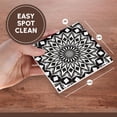 thumbnail image 7 of 3drose, Decorative Floral Aspect Mandala Black and White, Set of 4 Ceramic Tile Coasters, 7 of 7